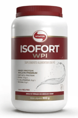 Whey Protein Isolado - Isofort - 900g neutro - Vitafor Whey Protein Isolado - Isofort - 900g neutro - Vitafor