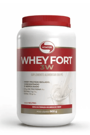 WHEY FORT® 3W: Whey Protein Isolado, Concentrado e Hidrolisado Neutro 900g WHEY FORT® 3W: Whey Protein Isolado, Concentrado e Hidrolisado Neutro 900g