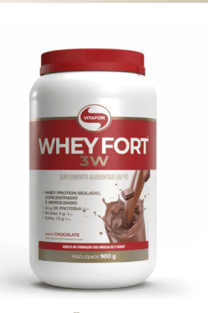 WHEY FORT® 3W: Whey Protein Isolado, Concentrado e Hidrolisado sabor Chocolate 900g WHEY FORT® 3W: Whey Protein Isolado, Concentrado e Hidrolisado sabor Chocolate 900g