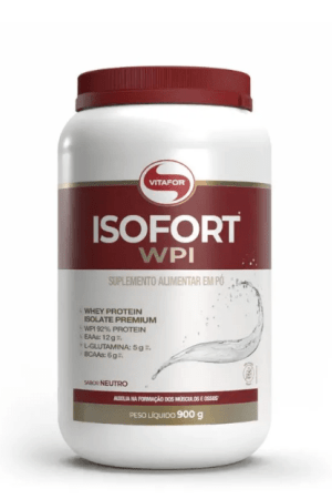 Whey Protein Isolado - Isofort - 900g neutro - Vitafor Whey Protein Isolado - Isofort - 900g neutro - Vitafor