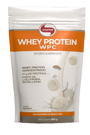 Whey Protein WPC -Pouch 900g Beijinho - Vitafor Whey Protein WPC -Pouch 900g Beijinho - Vitafor