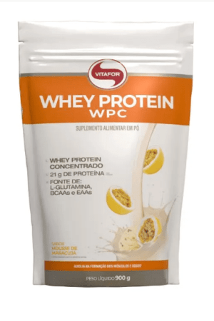 Whey Protein WPC -Pouch 900g Maracujá - Vitafor Whey Protein WPC -Pouch 900g Maracujá - Vitafor